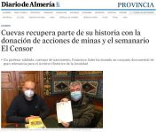 Cuevas recupera parte de su historia con la donación de acciones de minas y el semanario El Censor