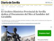 El Archivo Histórico Provincial de Sevilla dedica el Documento del Mes al fundidor del Giraldillo