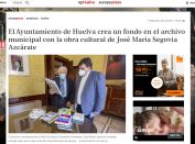 El Ayuntamiento de Huelva crea un fondo en el archivo municipal con la obra cultural de José María Segovia Azcárate