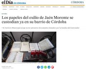 Los papeles del exilio de Jaén Morente se custodian ya en su barrio de Córdoba