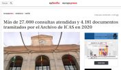 Más de 27.000 consultas atendidas y 4.181 documentos tramitados por el Archivo de ICAS en 2020