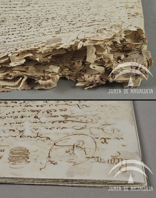 El contrato de Aprendizaje de Juan de Mesa con Juan Martínez Montañés, antes y después de la restauración. 