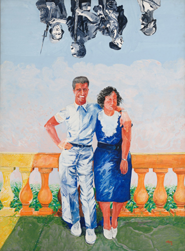 FRANCESC ARTIGAU. Retrato de los padres, 1972. 130,5 x 97,5 X 2,1 cm. Acrlico sobre tela