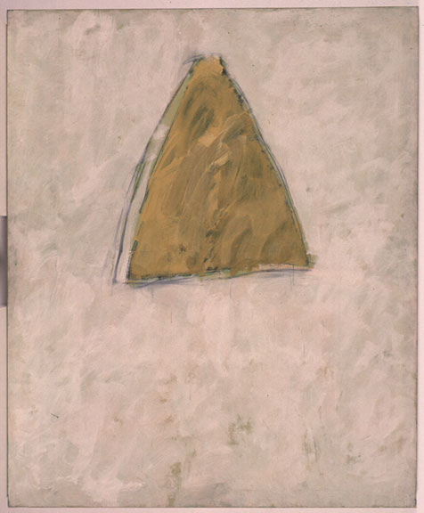 GERARDO DELGADO. Triángulo ocre, 1982. 195 x 160 cm. Carboncillo y acrílico sobre lienzo