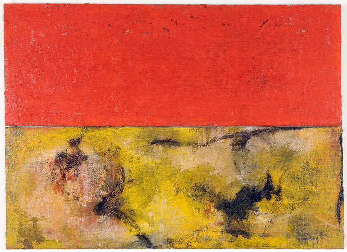 JOSÉ MARÍA SICILIA. Flor roja, 1986. 180 x 251 cm. Acrílico y carga matérica sobre tela