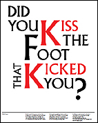 Newspaper about the project 'Did you kiss the foot that kicked you?' [14MB]