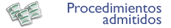 Procedimientos admitidos