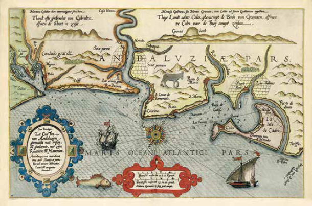 Primera carta náutica impresa específicamente dedicada al litoral entre Cádiz y Huelva