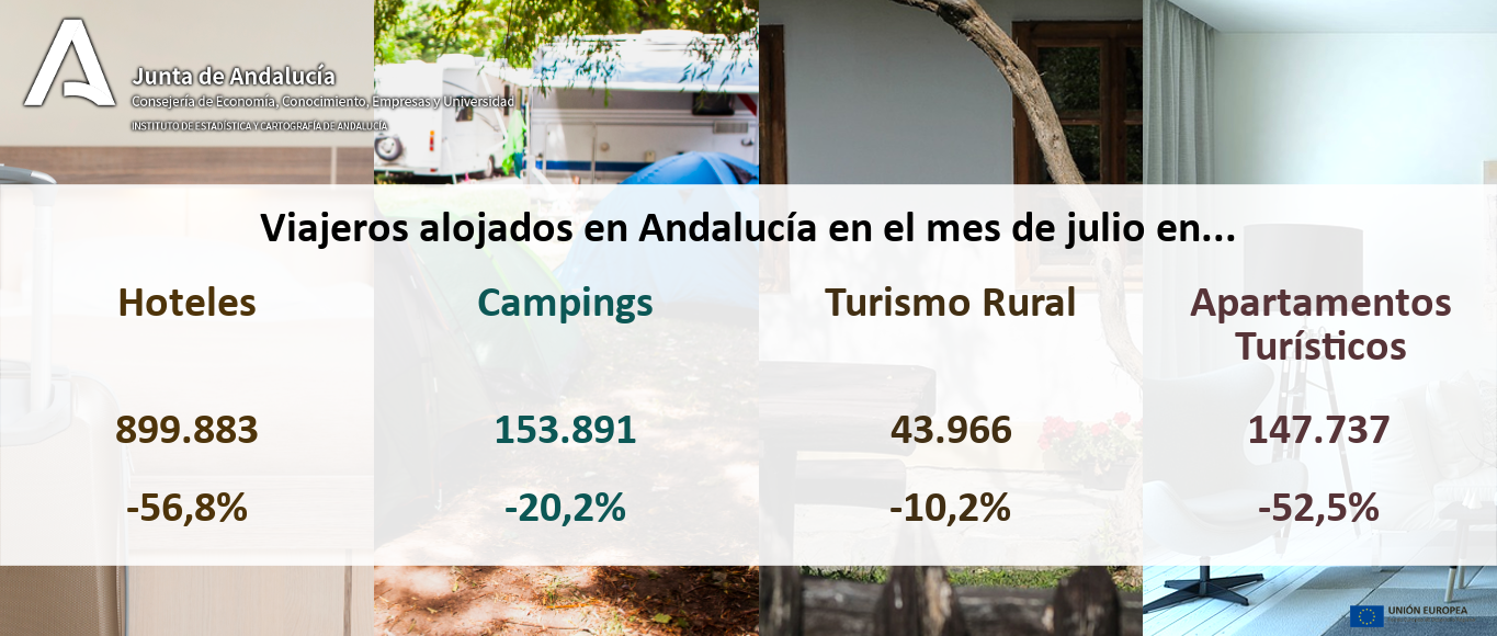 Variaciones interanuales por tipo de establecimiento turístico en Andalucía