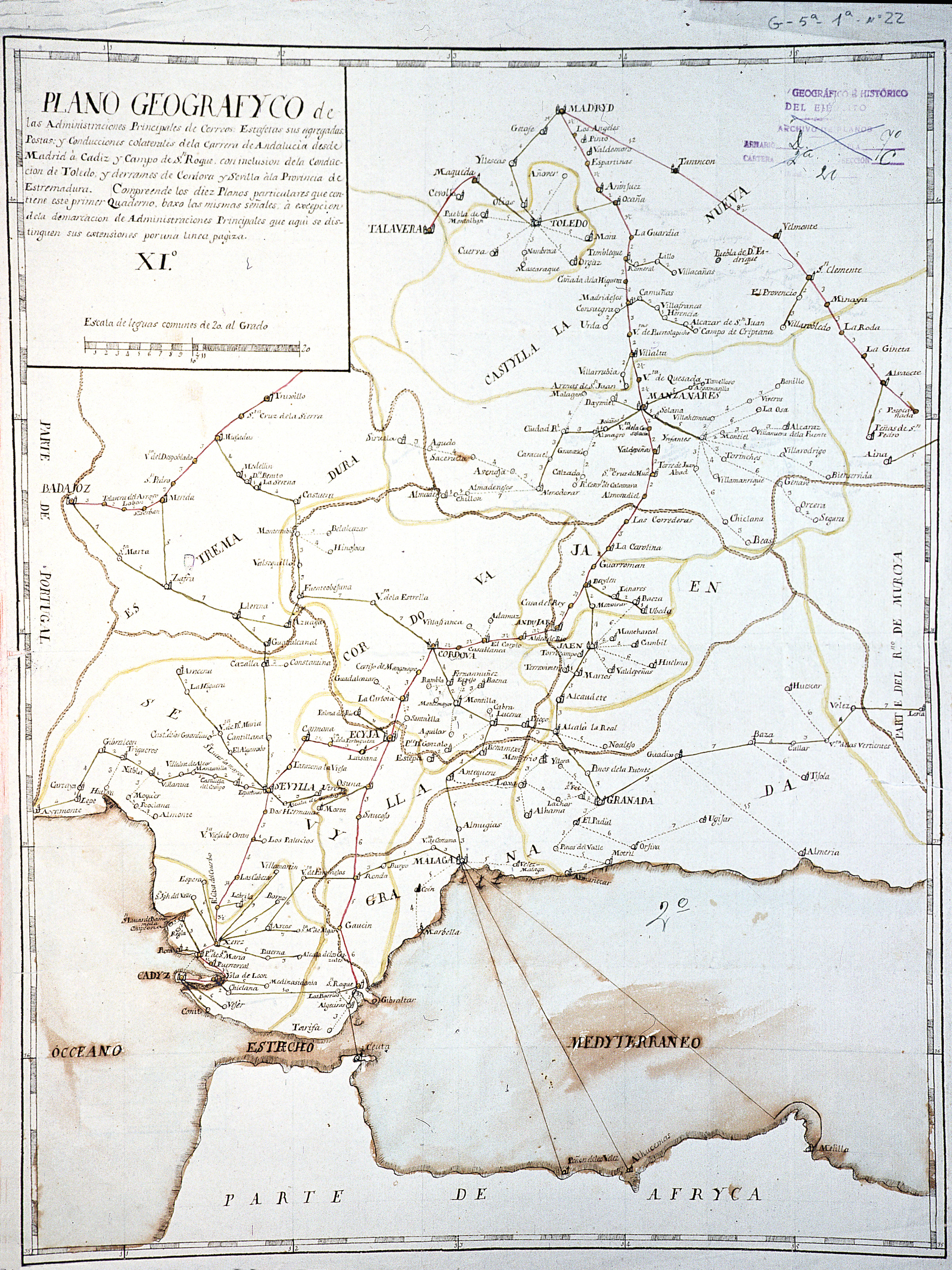 Andalucía. Parcial. Correos. 1789-1790
