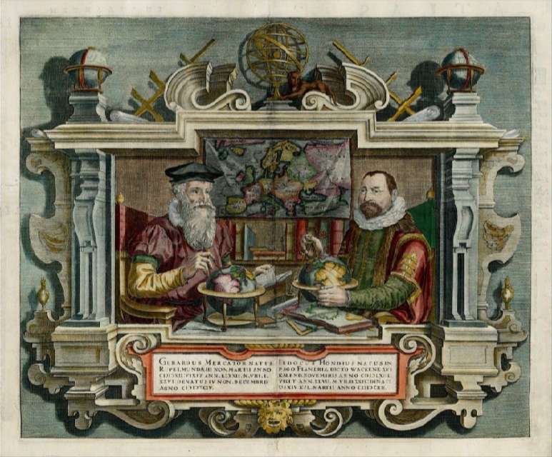 Portada del atlas de Mercator. 1607