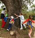 Un grupo de niños participa en una de las actividades de los jardines botánicos.