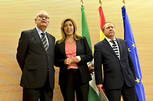 La presidenta, Susana Díaz junto a Rafael Escuredo.