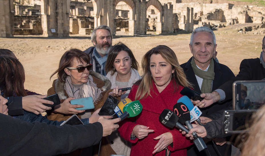 Intervención de Susana Díaz en su visita el conjunto arqueológico de Medina Azahara con motivo de la restauración del Salón Rico
