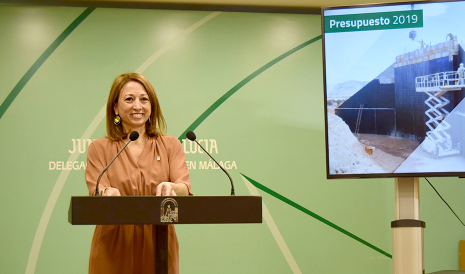 La delegada del Gobierno en Andalucía, Patricia Navarro, durante la rueda de prensa.