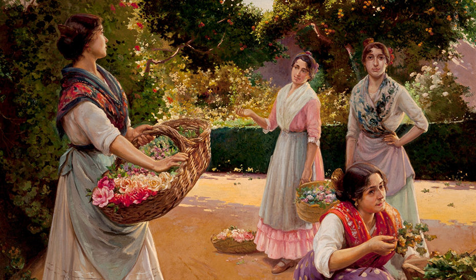 'Las floreras' (1920), obra de Rico Cejudo que puede verse en la pinacoteca hispalense.
