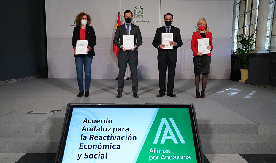 Moreno anuncia 732 millones de ayudas directas a sectores afectados como consecuencia del diálogo "Ruta de Andalucía" con agentes sociales 4 1616418413984JMMacuerdoreactivacionEstandar1dn