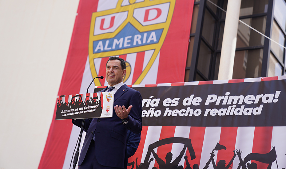 El presidente de la Junta de Andalucía, durante su intervención en el acto.