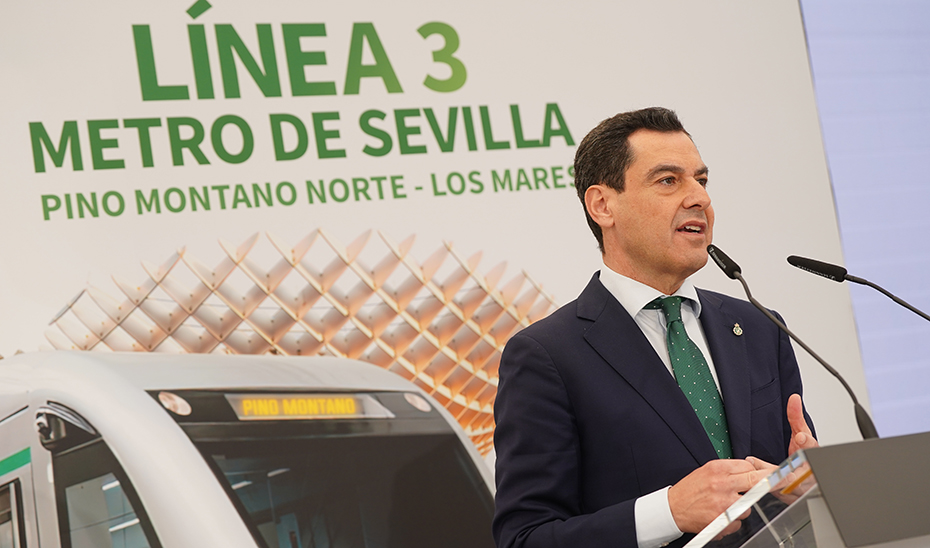 Intervención del presidente de la Junta en el acto de inicio de obras del tramo 1 de la línea 3 del metro de Sevilla