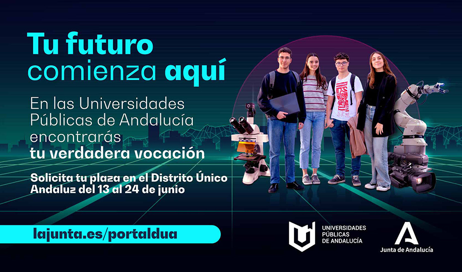 
			      Imagen promocional de la campaña sobre el acceso y la preinscripción en las universidades andaluzas.			    
			  