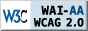 Icono de conformidad con el Nivel Doble A, de las Directrices de Accesibilidad para el Contenido Web 2.0 del W3C-WAI