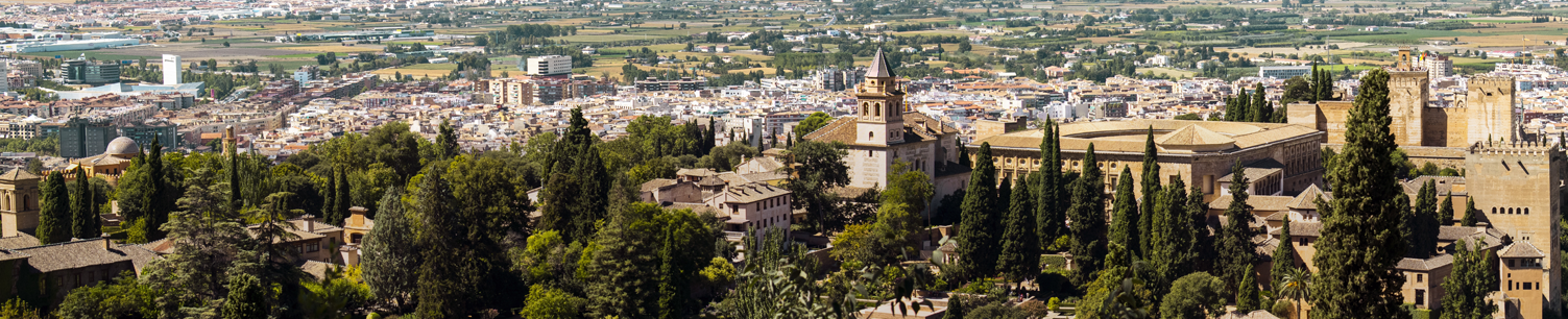 Vistas de Granada con la alhambra en primer plano