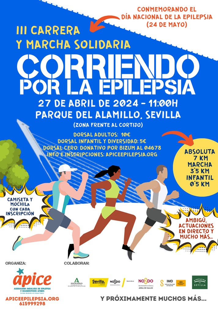 El sábado día 27 se celebra en El Alamillo la III carrera solidaria “Corriendo por la Epilepsia”