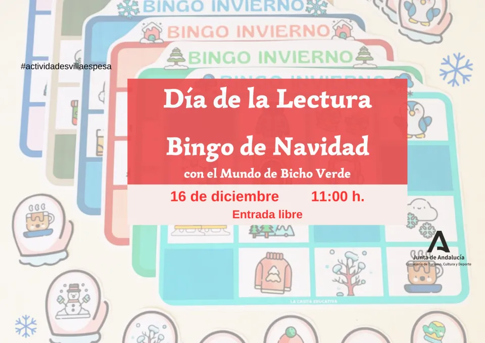 Celebración del día de la lectura. Bingo de Navidad con el Mundo de Bicho Verde