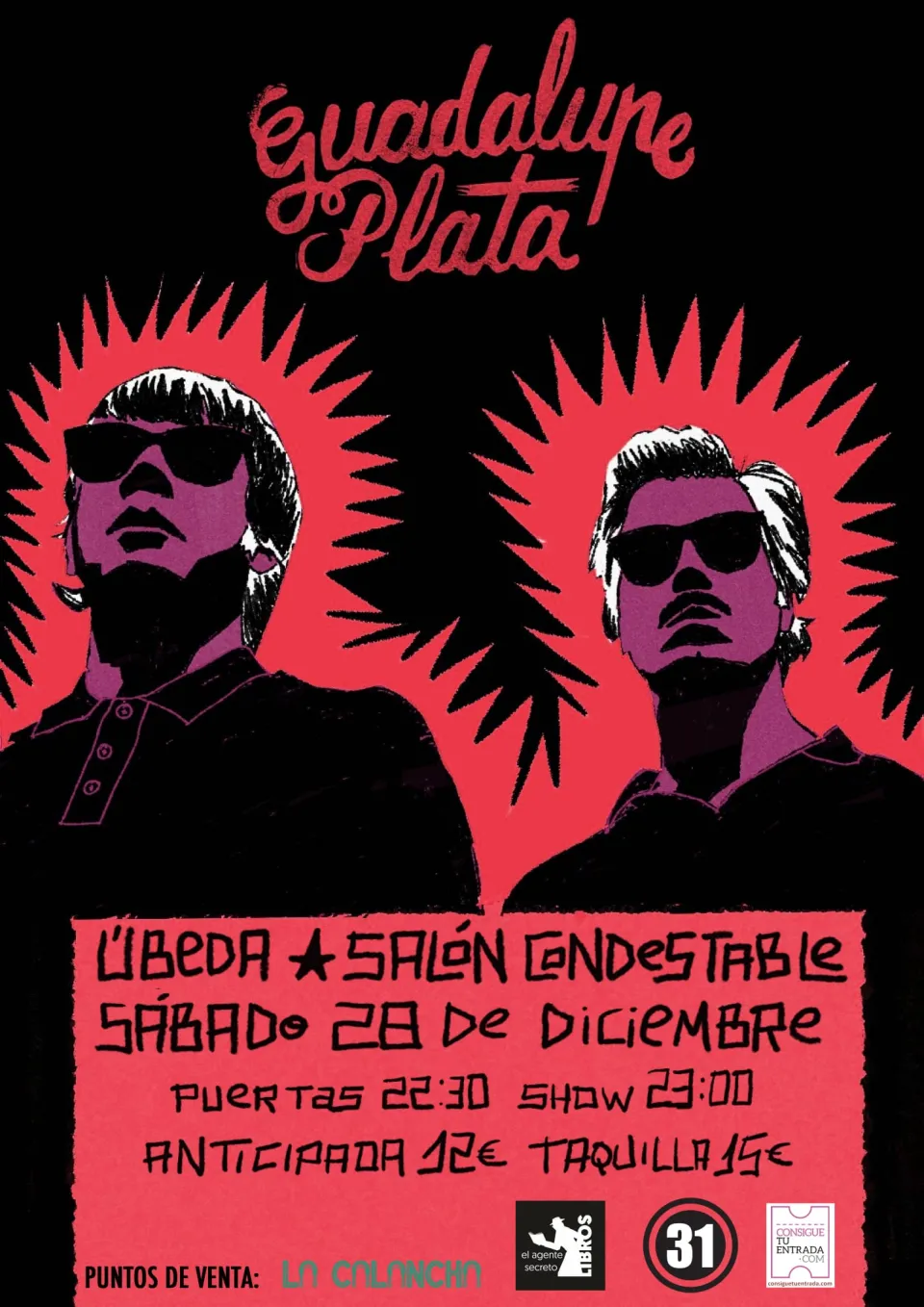 cartel guadalupe plata concierto en Úbeda diciembre 2024