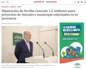 Diputación de Sevilla concede 1,2 millones para proyectos de iniciativa municipal solicitados en la provincia