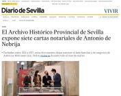 El Archivo Histórico Provincial de Sevilla expone siete cartas notariales de Antonio de Nebrija