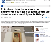 El Archivo Histórico restaura un documento del siglo XVI que muestra las disputas entre municipios de Málaga