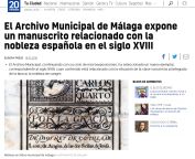 El Archivo Municipal de Málaga expone un manuscrito relacionado con la nobleza española en el siglo XVIII