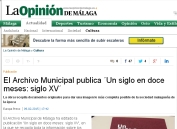 El Archivo Municipal publica sXV - Málaga