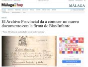 El Archivo Provincial da a conocer un nuevo documento con la firma de Blas Infante