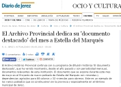 El Archivo Provincial dedica su 'documento destacado' del mes a Estella del Marqués