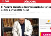 El Archivo digitaliza documentación histórica cedida por Gonzalo Reina