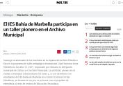 El IES Bahía de Marbella participa en un taller pionero en el Archivo Municipal