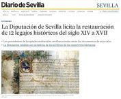 La Diputación de Sevilla licita la restauración de 12 legajos históricos del siglo XIV a XVII