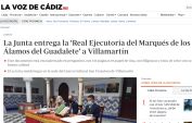 La Junta entrega la Real Ejecutoria del Marqués de los Álamos del Guadalete a Villamartín