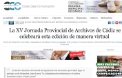 La XV Jornada Provincial de Archivos de Cádiz se celebrará esta edición de manera virtual
