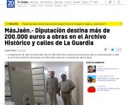 MásJaén.- Diputación destina más de 200.000 euros a obras en el Archivo Histórico y calles de La Guardia