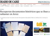 Recuperan documentos históricos que se iban a subastar en Jerez