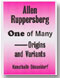 Allen Ruppersberg. One of Many - Origins and Variants