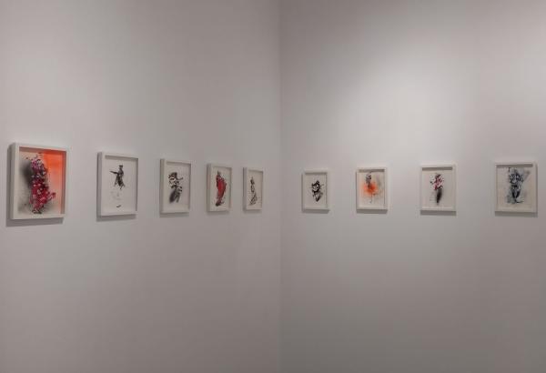 Nueve cuadros de pequeño formato de la exposición Tablao Flamenco