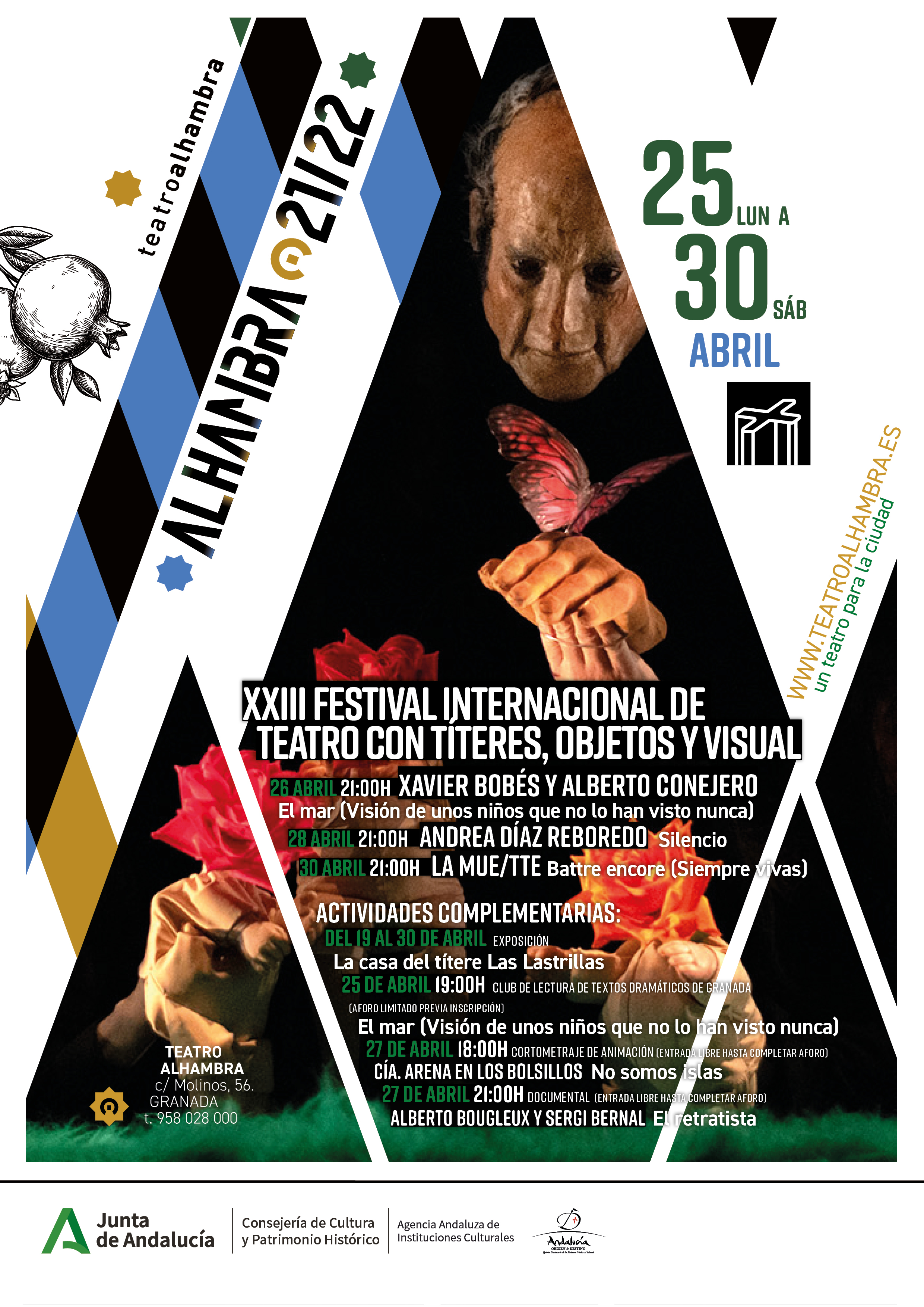 Cartel XXIII Festival internacional de teatro con títeres, objetos y visual