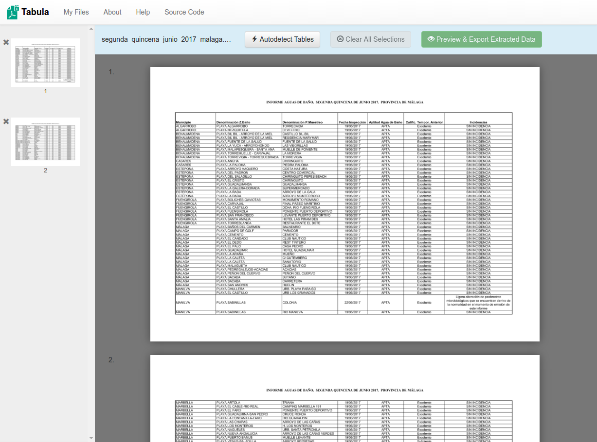 Botón Import en Tabula