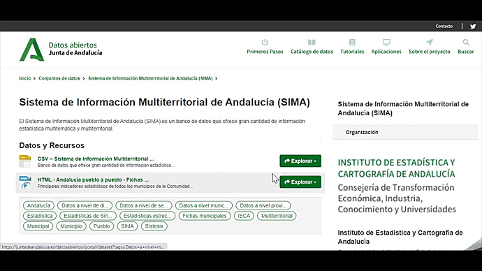Sistema de Información Multiterritorial de Andalucía (SIMA)