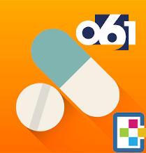 Logo guía farmacológica 061 con dos pastillas y el logo del 061