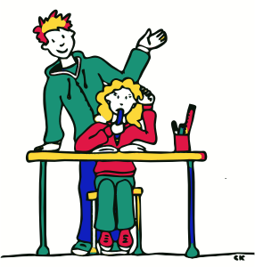 Imagen de un tutor junto a un estudiante